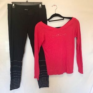 2 pc Bebe badazzled lounge set!